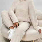 Shaira - Women's Textured Hoodie and Tapered Lounge Pants Set