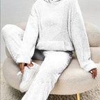 Shaira - Women's Textured Hoodie and Tapered Lounge Pants Set