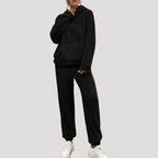 Shaira - Women's Textured Hoodie and Tapered Lounge Pants Set