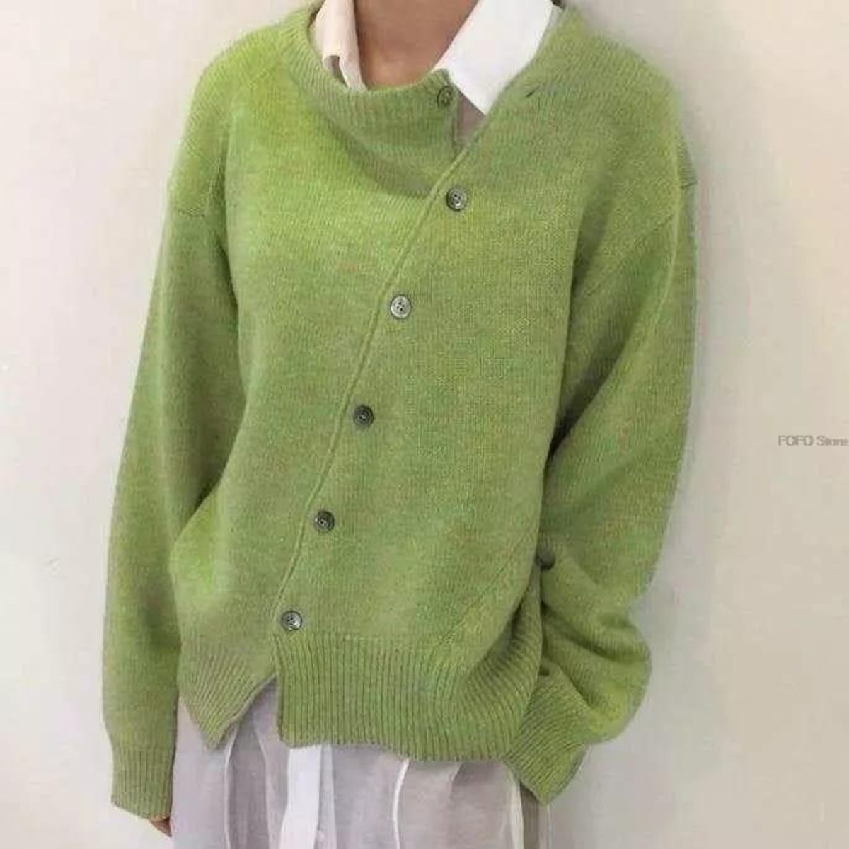 Simone - Women's Collared Cashmere Cardigan