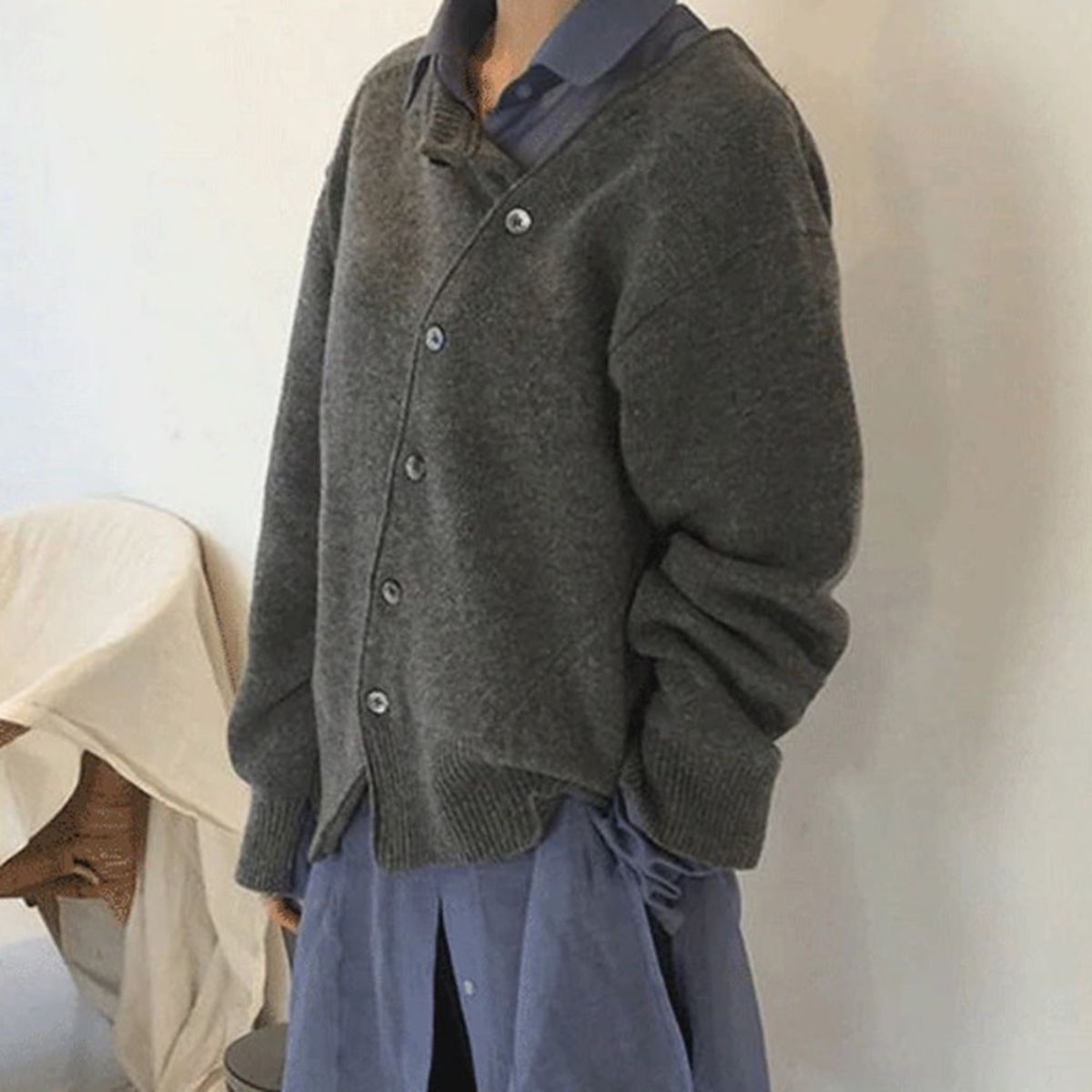 Simone - Women's Collared Cashmere Cardigan
