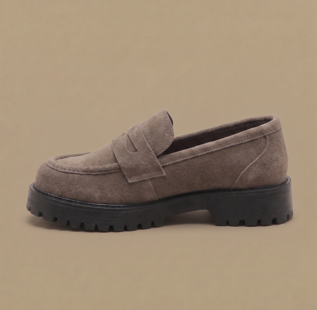 Tahlia - Women's Suede Platform Loafers with Lug Sole