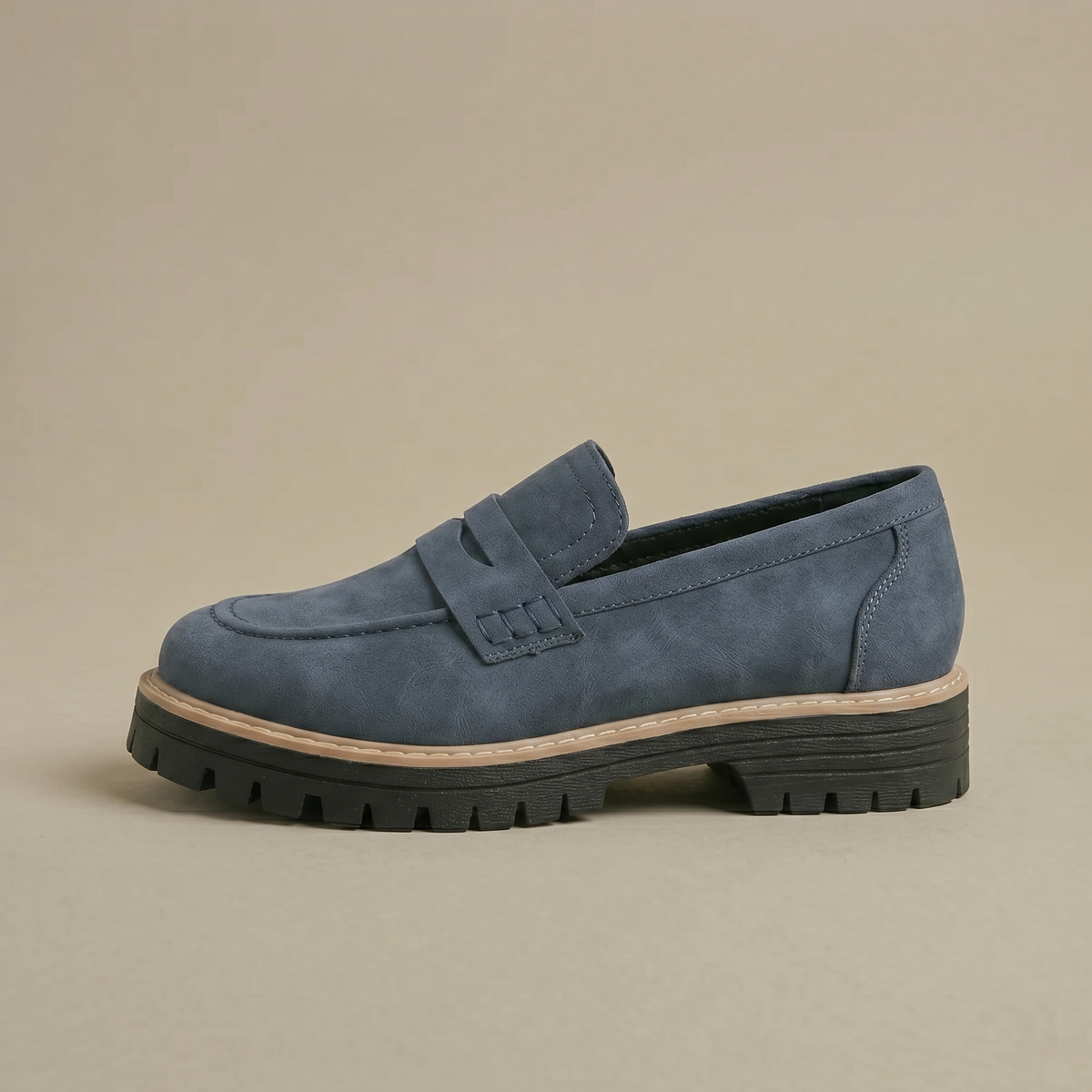 Tahlia - Women's Suede Platform Loafers with Lug Sole