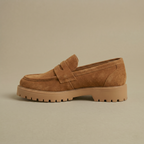 Tahlia - Women's Suede Platform Loafers with Lug Sole