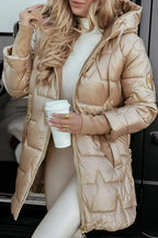 Talia - Women's Long Puffer Jacket with Drawstring Hood