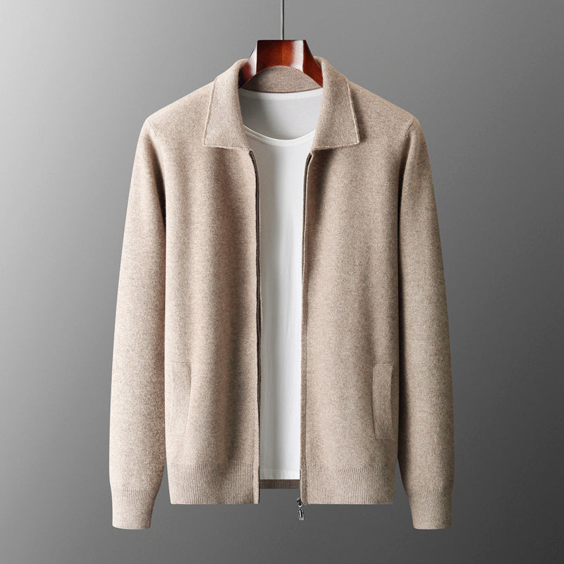 Taylor - Men's Knit Collared Zip Cardigan