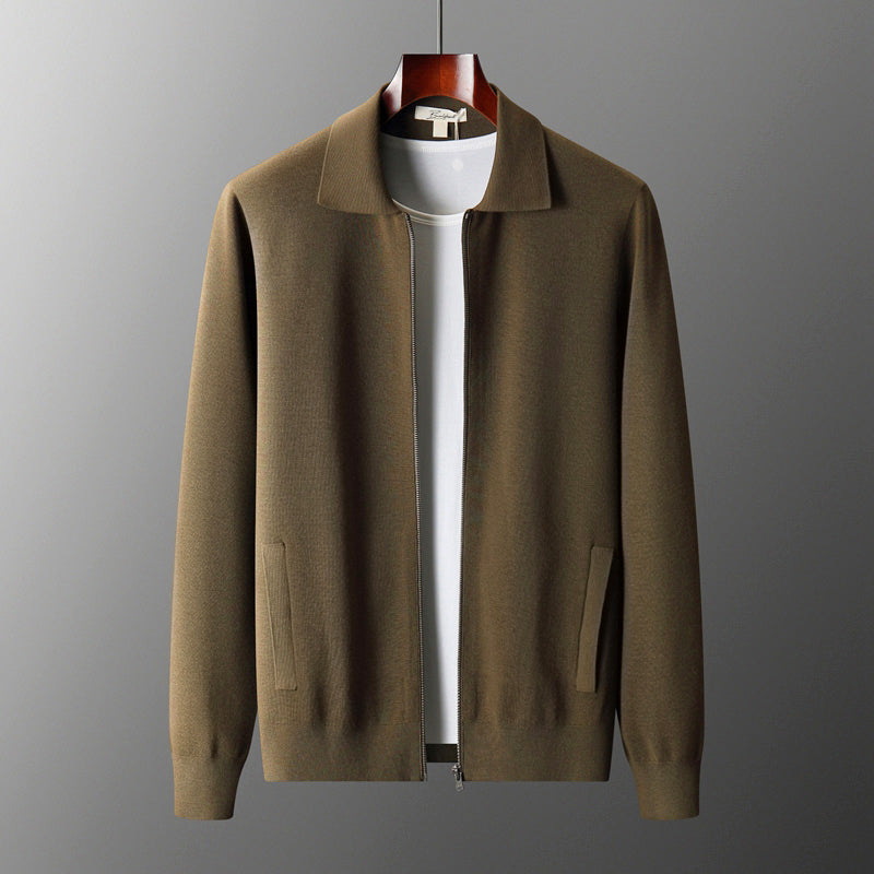 Taylor - Men's Knit Collared Zip Cardigan