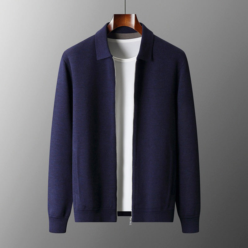 Taylor - Men's Knit Collared Zip Cardigan