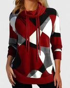 Thalynora - Women's Geometric Colorblock Sweater