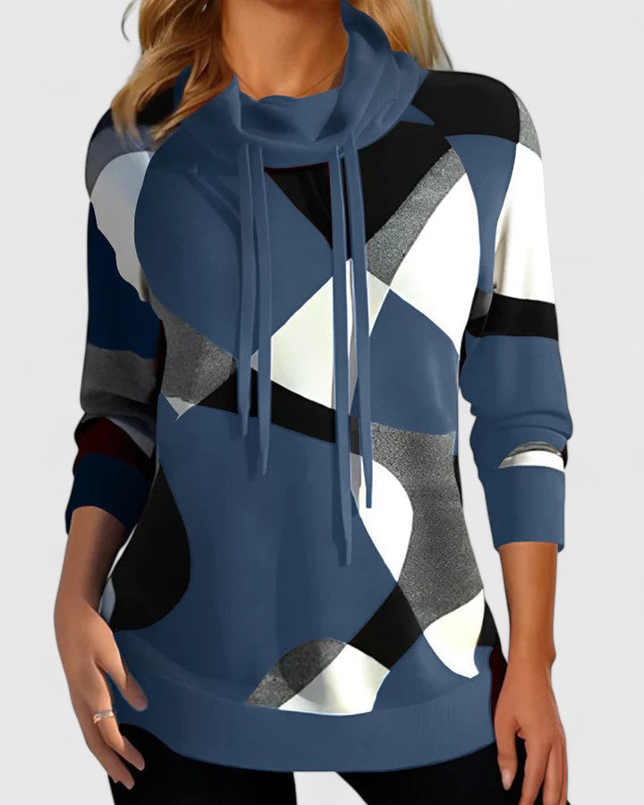 Thalynora - Women's Geometric Colorblock Sweater