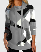 Thalynora - Women's Geometric Colorblock Sweater