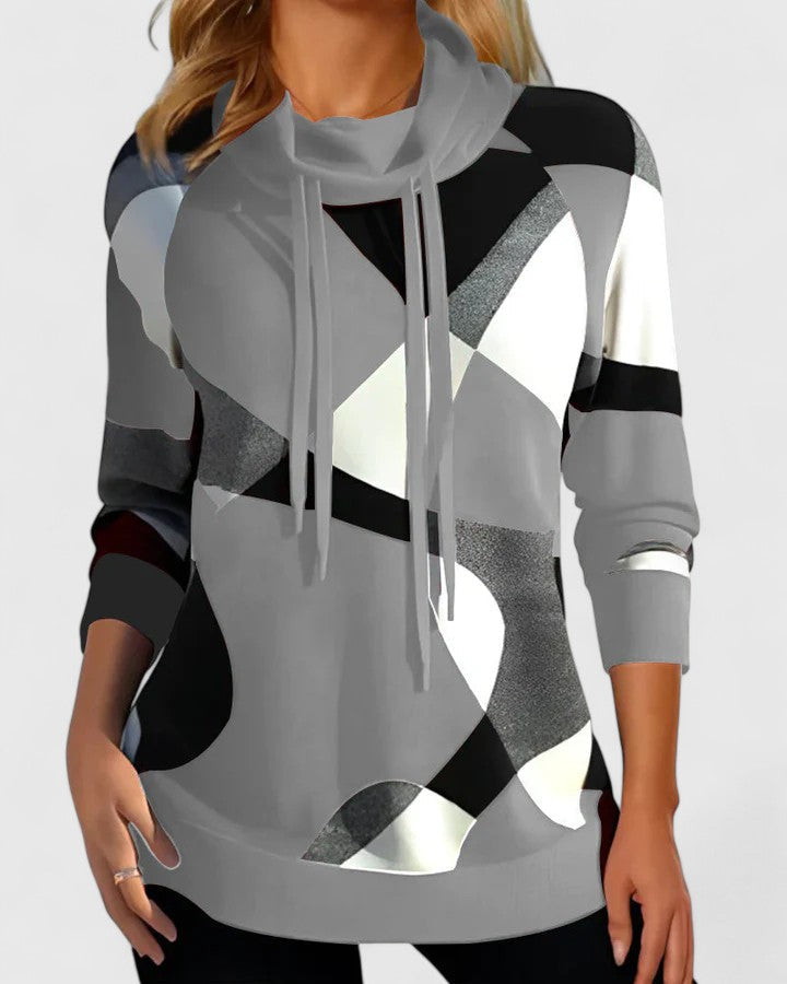 Thalynora - Women's Geometric Colorblock Sweater