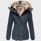 Valerie - Women's Quilted Puffer Jacket with Faux Fur Hood