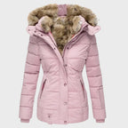 Valerie - Women's Quilted Puffer Jacket with Faux Fur Hood