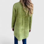 Viola - Women's Open-Front Long Cardigan with Button Detail