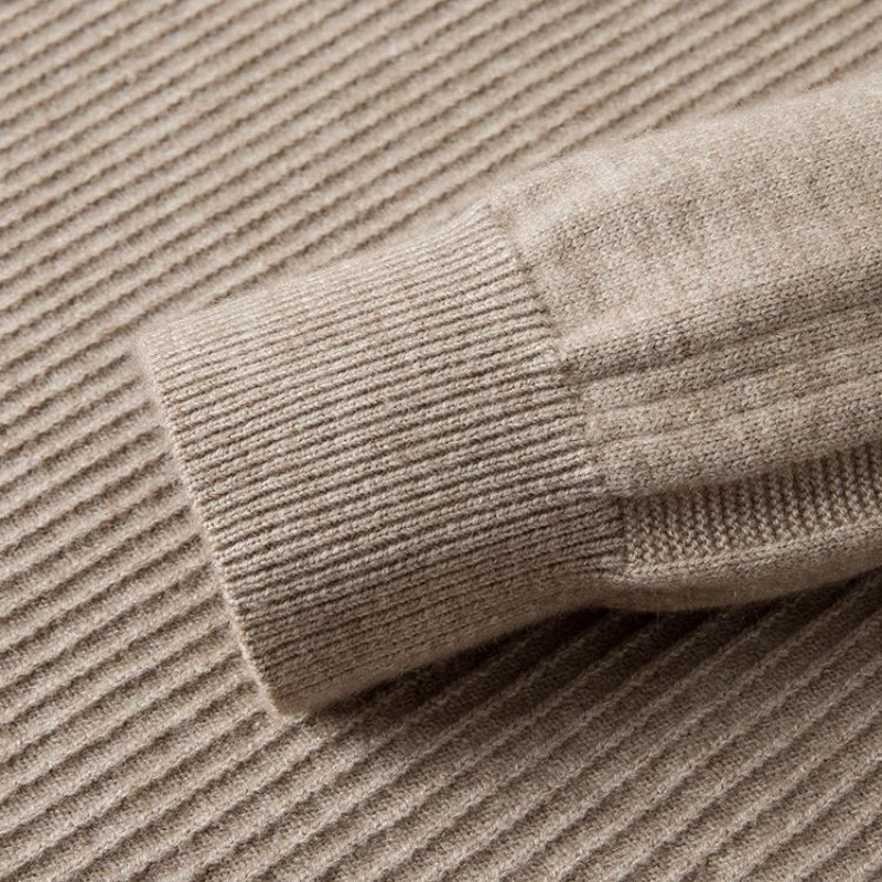 Walter - Men's Quarter-Zip Mock-Neck Ribbed Pullover