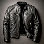 Weston - Men's Zip-Front Leather Jacket with Chest Pockets