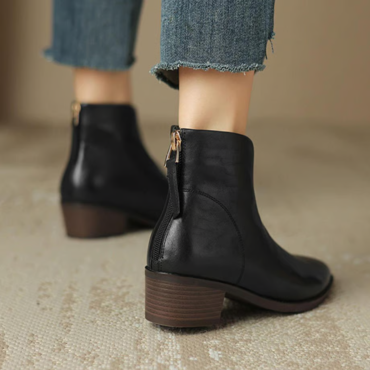 Winona - Women's Pointed-Toe Stacked Heel Ankle Boots 
