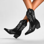 Yvette - Women's Rhinestone Western Ankle Boots