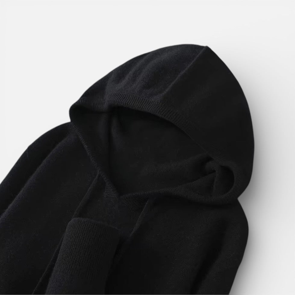 Zelia - Women's Cashmere Hoodie with Drawstring 
